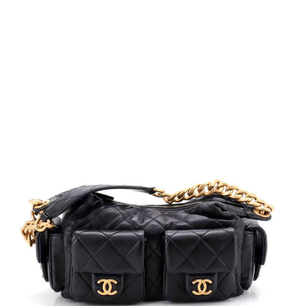 Chanel Large Trendy Pockets Hobo Quilted Lambskin
